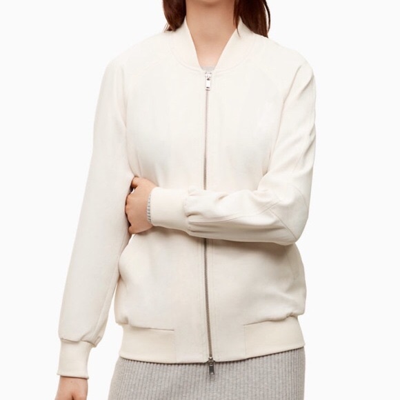 Aritzia Jackets & Blazers - Aritzia Babaton White Bomber Jacket